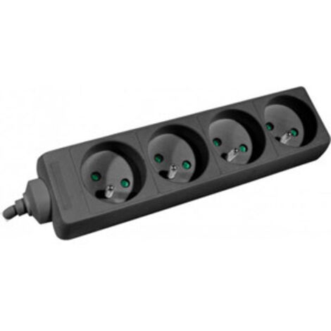 Multiprise 4 prises noire - 1.50m