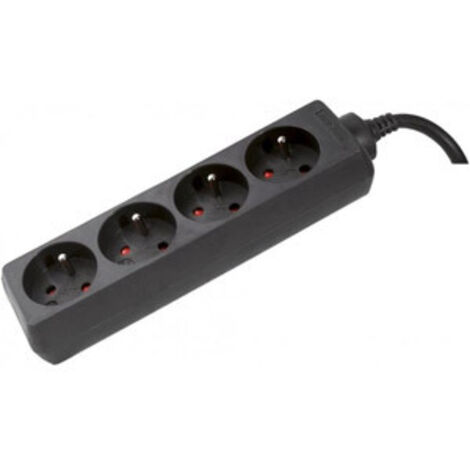 Multiprise 4 prises noire - 4 m