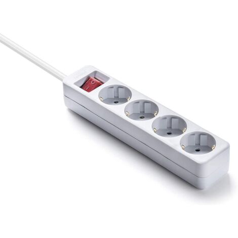 MULTIPRISE 4 PRISES TT BCO AVEC INTER - 3 M