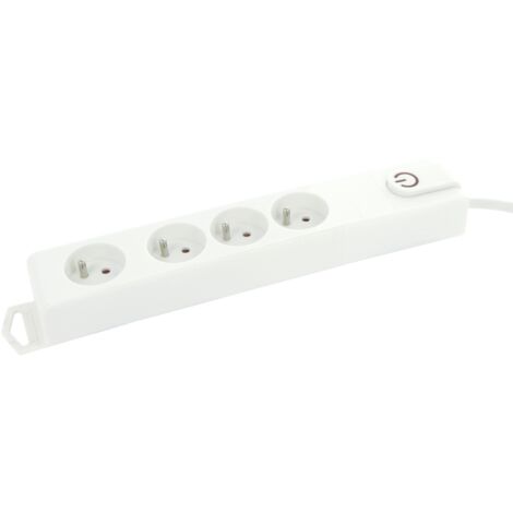 Multiprise 4x Avec Interrupteur 1,5m Blanc - Profile