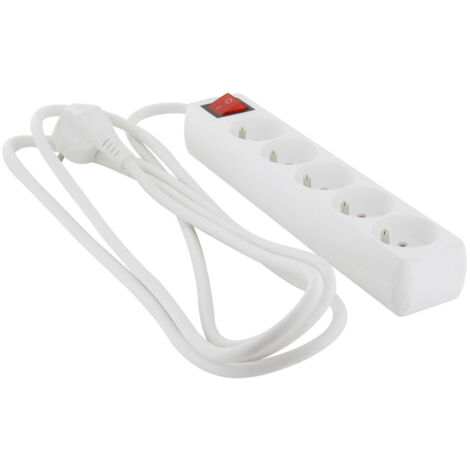 Multiprise 5 prises avec interrupteur - câble 3 m - Maxiburo