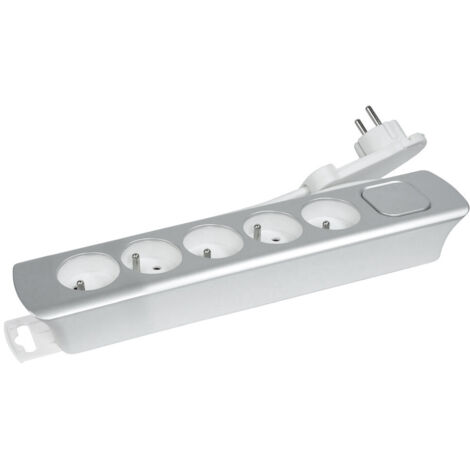 Multiprise 5 prises fiche plate avec interrupteur