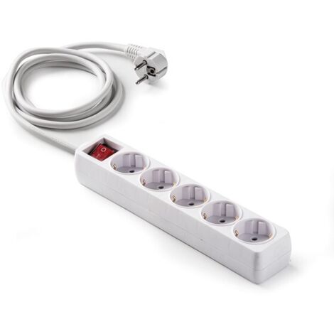 MULTIPRISE 5 PRISES TT BCO AVEC INTER - 3 M