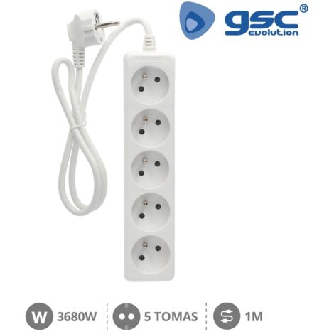 Multiprise 5P (3x1.0mm) 1M Blanche