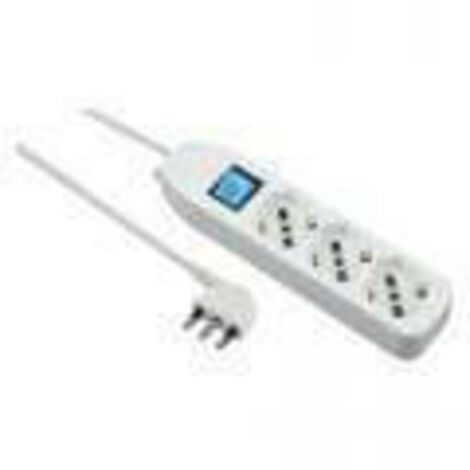 Multiprise 6 Prises Divalents Schuko Avec Interrupteur Et Prise Gain de Place