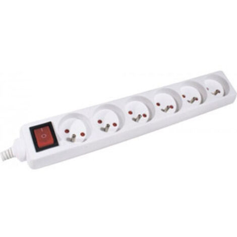 Multiprise 6 prises noire + Interrupteur - 4 m