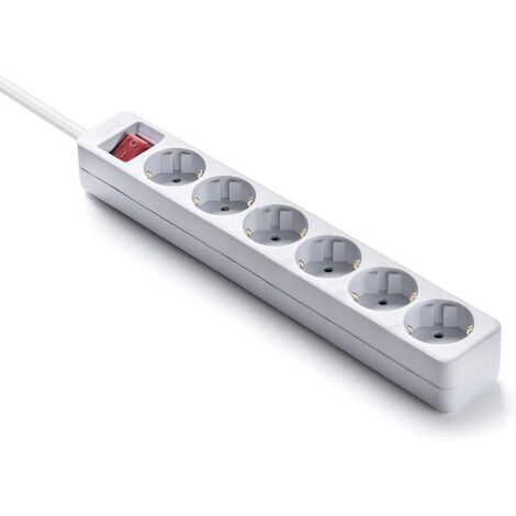 MULTIPRISE 6 PRISES TT BCO AVEC INTER - 3 M