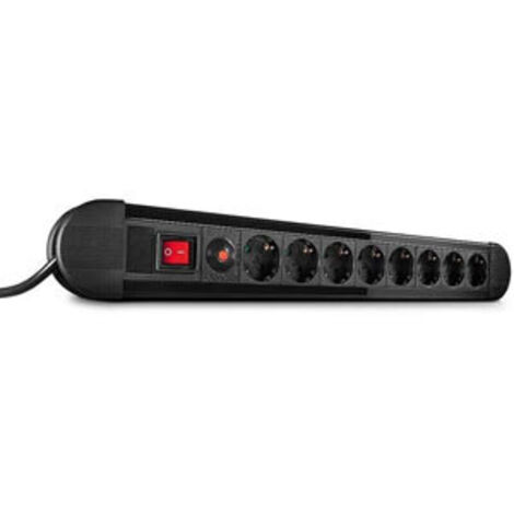 Multiprise 8 prises Schuko avec interrupteur, noir
