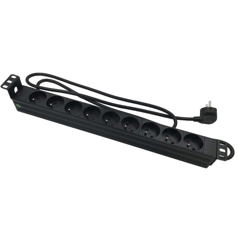 Multiprise 9 prises sans interrupteur pour coffret et baie 19"