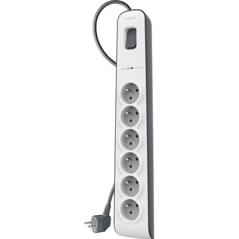Multiprise avec parafoudre x6 Belkin BSV603ca2M blanc, gris