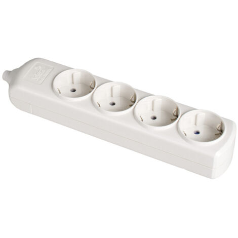 Multiprise Bipolaire 4 Prises T/t Latérale 16a 250v Blanche Solera 8004