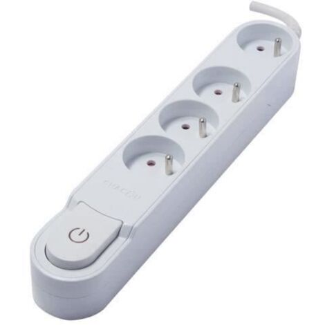 Multiprise - CHACON - 4 prises 16A - Interrupteur - Blanc