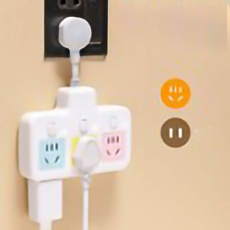 Multiprise Color Flexible Multifunction Hight Safety Anti-Electrique Coup avec 3 Outlets pour Maison Bureau Hotel