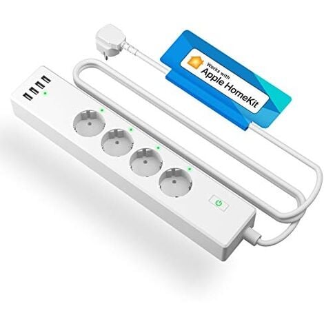 Multiprise, Ztforus Connectée (Type E), 16A Prise WiFi Compatible avec  Apple HomeKit, Alexa et Google Home (