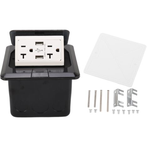 Multiprise de Bureau 20A avec Ports USB et Prises US 3 Trous, Boîte de Connexion AC 125V