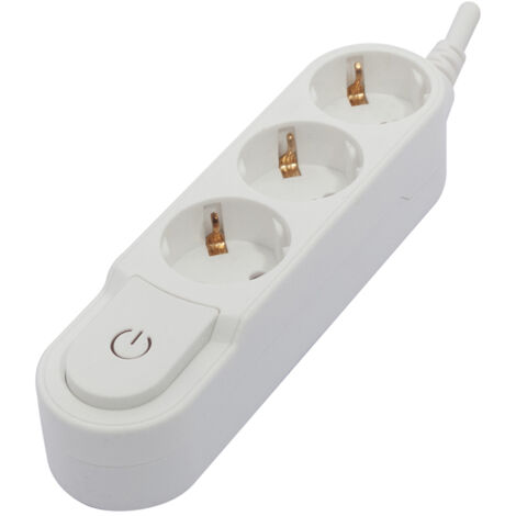 Multiprise Design Schuko 3x16A - 0,5 m - Blanc - Chacon