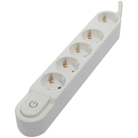 Multiprise Design Schuko 5x16A - 1,5 m - Blanc - Chacon