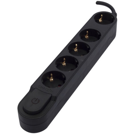Multiprise Design Schuko 5x16A - 1,5 m - Noir - Chacon