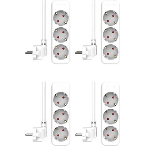 Multiprise - ELRO - ES103-W-4 - 3 prises - Câble 1,5 m - Résistant au feu