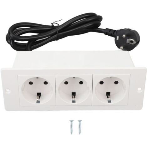 Multiprise encastrée avec câble 16A Plug and Play ignifuge 3 prises prise de courant encastrée pour bureau de comptoir de table