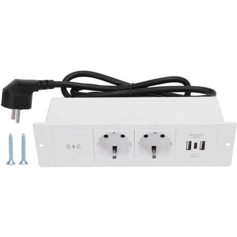 Multiprise encastrée avec ports USB de charge sans fil, prise de meuble 4 en 1 pour table