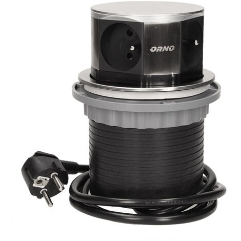 Multiprise escamotable cylindre 4 prises 230V - Orno