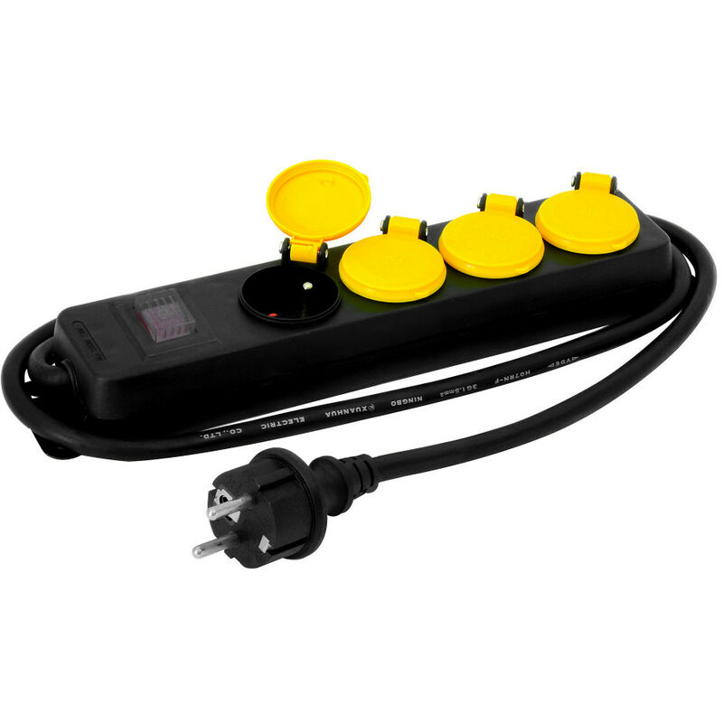 Multiprise étanche 4 prises Noir Noir 3216654000014