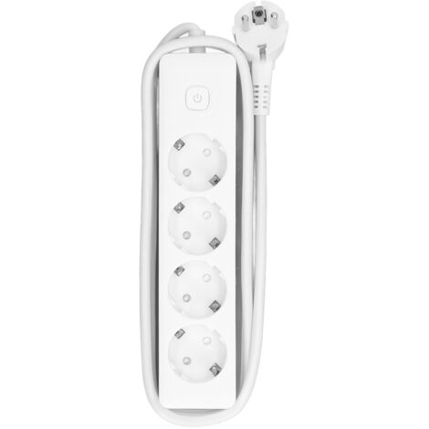 Multiprise Extérieure Antichoc avec 4 Prises EU, Câble d'Extension 2200W 10A 250V pour Jardin