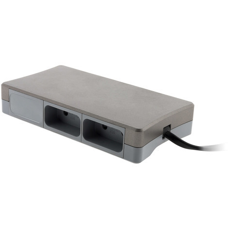 Multiprise en bakélite avec prise de courant - 2 prises de 1 m - Multiprise  - Meuble derrière fiche plate - Noir avec câble blanc : : Bricolage