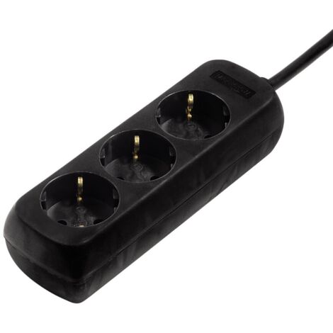 Multiprise Hama 3 prises noire, 10 pièces par boîte