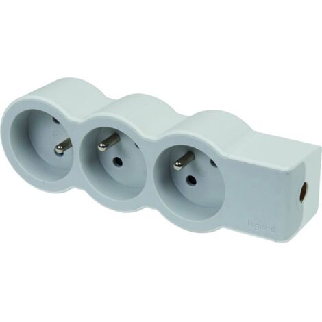 Legrand – Multiprise 3 prises 2P+T à câbler – Puissance 3680W – Intensité 16A – Design extra-plat pour installation facile