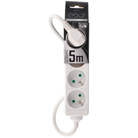 Multiprise LOGAN blanc 4 prises 2p+T câble 5m EDO777556 EDO SOLUTIONS