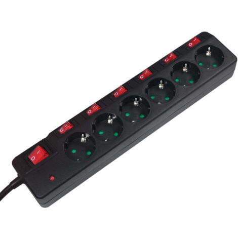 Multiprise LOGILINK LPS233, 6 prises, noire