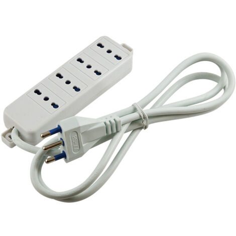 Multiprise Master 4 prises bivalentes 16A avec Fiche et Câble 1,2m Blanc 70450