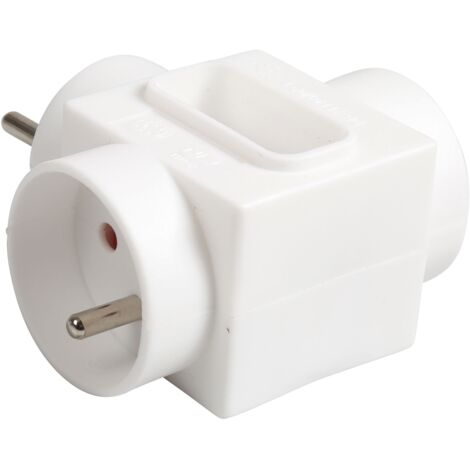 Multiprise Murale - COGEX - 3 prises - Blanc - 2 ports USB - Sécurité enfant