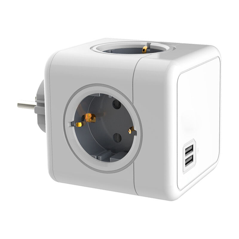 Multiprise Murale Cube,avec 2 Ports USB-A,pour Maison, Salon, Cuisine, Bureau