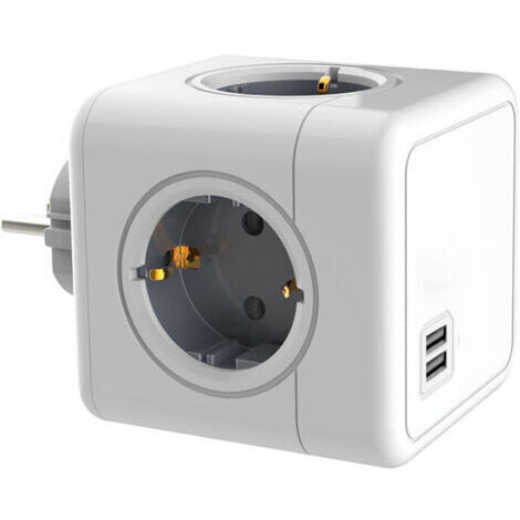 Multiprise Murale Cube,avec 2 Ports USB-A,pour Maison, Salon, Cuisine, Bureau