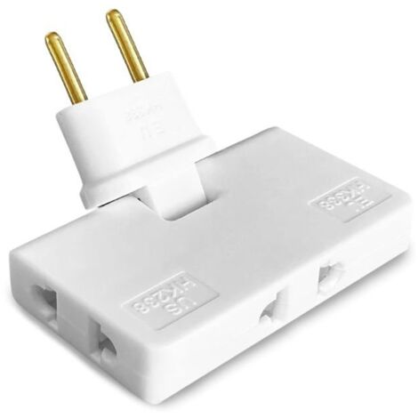Multiprise Plate Derriere Meuble avec 3 Prises Prise Plate avec Connexion Pivotante à 180 Multiprise Murale avec Adaptateur