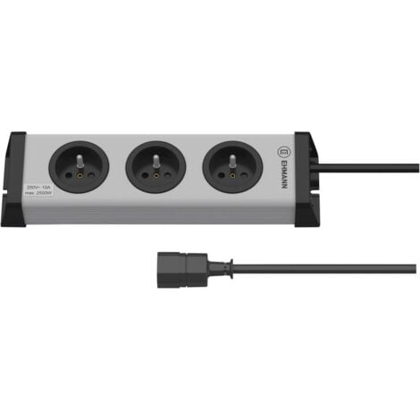 Multiprise et distributeur CEE Maclean Rallonge électrique Multiprises 4  prises avec 2 entrées USB noir