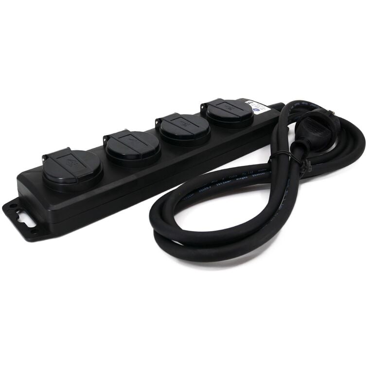 Multiprise Pro 4 prises à clapet 3G1.5 IP44 H05RRF - Keli