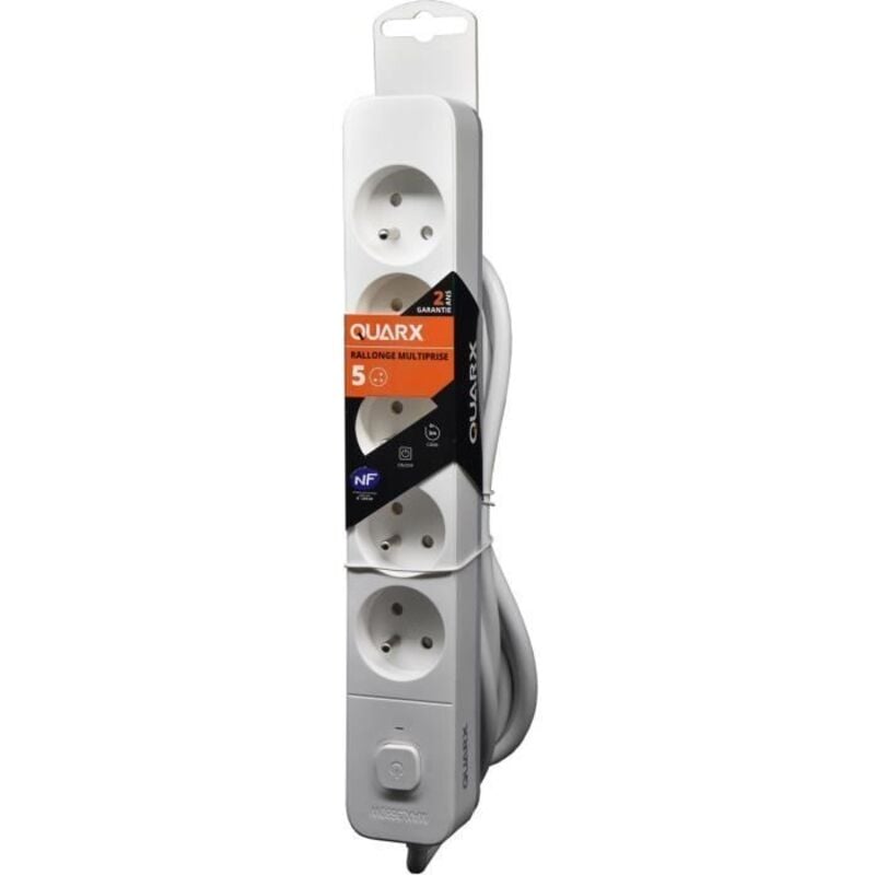 Multiprise - quarx - 5 prises - avec câble 3M, protection enfants