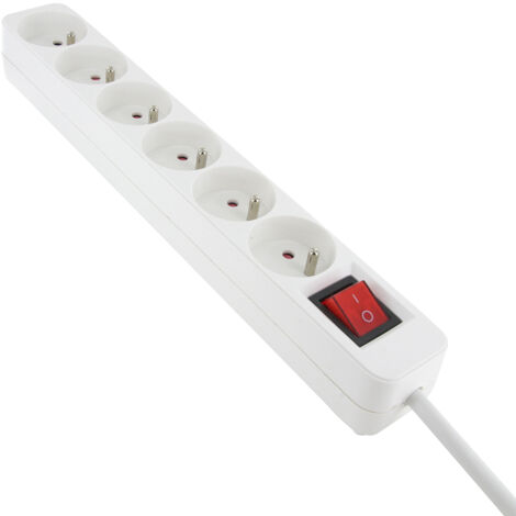 Multiprise recyclée 6x16A + interrupteur - Chacon