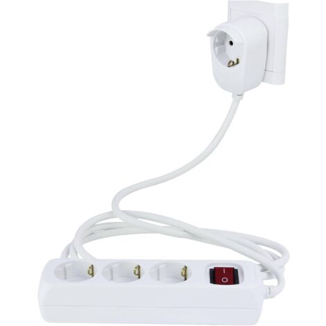 Multiprise REV Powersplit, 3 prises, avec interrupteur, 5 m, blanc