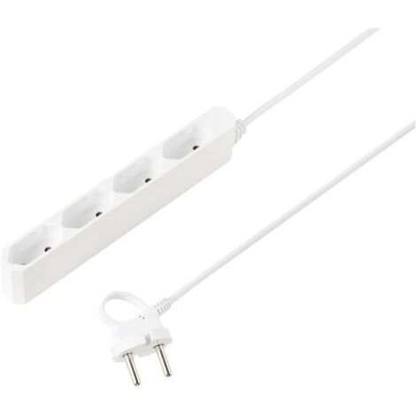 Multiprise Sygonix SY-5806878 x4 blanc fiche Euro 1 pc(s) R721202