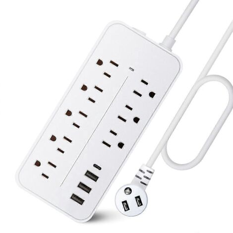 Multiprise USB avec Prise Universelle pour Bureau - Câble d'Extension Électrique