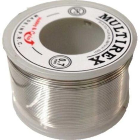 Multirex – Fil à souder en étain 0,5 mm – Alliage 99,7 % étain, 0,3 % cuivre – 100g – Décapant intégré pour soudures précises
