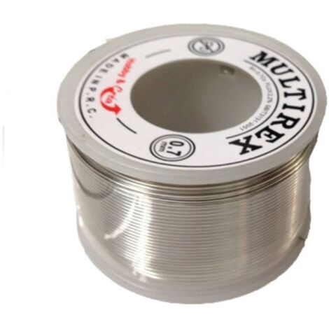 Multirex – Fil à souder en étain 99,7% – Diamètre 0,7 mm – 100 g pour circuits imprimés et électronique – Soudure sans flux décapant