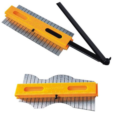 Multirex – Copieur de forme double 200 mm – Lamelles métalliques coulissantes pour découpe précise – Utilisation angles et huisseries