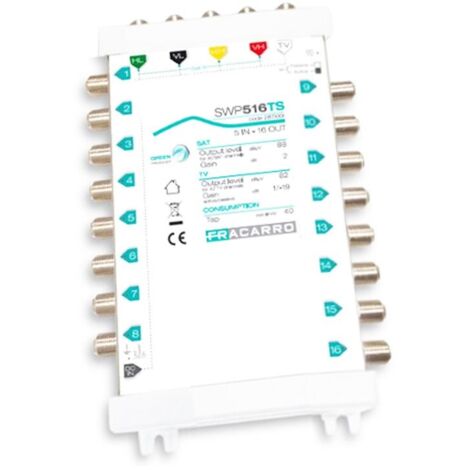 Multiswitch 5 ingressi 4 satellitari 1TV e 16 derivate Fracarro 287520