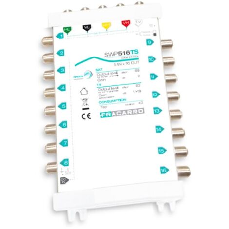 Multiswitch compatto Fracarro SWP516TS a 5 ingressi 16 uscite 287520